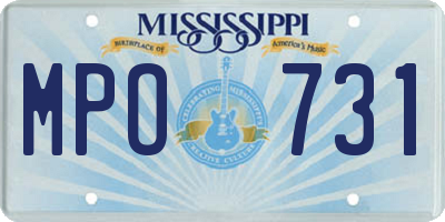 MS license plate MPO731
