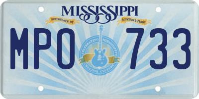 MS license plate MPO733