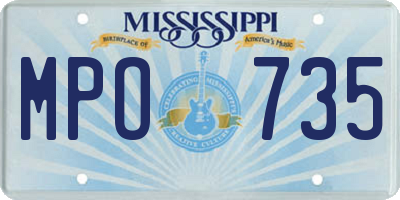 MS license plate MPO735