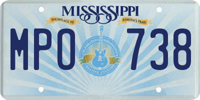 MS license plate MPO738
