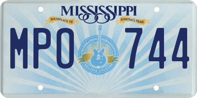 MS license plate MPO744
