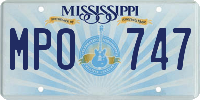 MS license plate MPO747