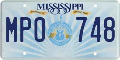 MS license plate MPO748