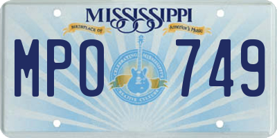 MS license plate MPO749
