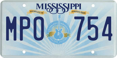 MS license plate MPO754