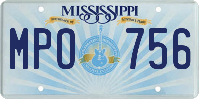 MS license plate MPO756
