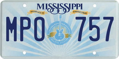 MS license plate MPO757