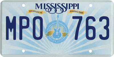 MS license plate MPO763