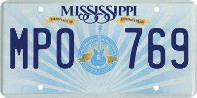 MS license plate MPO769