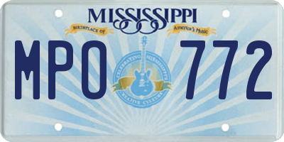 MS license plate MPO772
