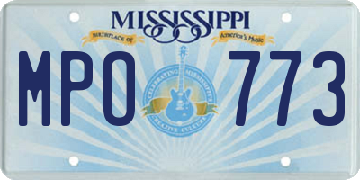 MS license plate MPO773