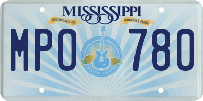 MS license plate MPO780