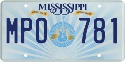 MS license plate MPO781