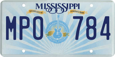 MS license plate MPO784
