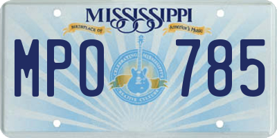 MS license plate MPO785