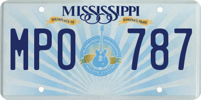 MS license plate MPO787