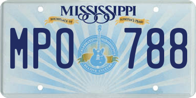 MS license plate MPO788