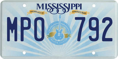 MS license plate MPO792