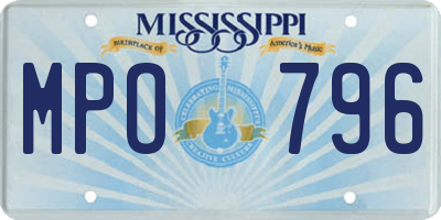 MS license plate MPO796