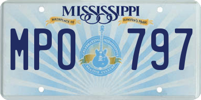 MS license plate MPO797