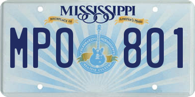 MS license plate MPO801