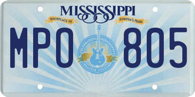 MS license plate MPO805