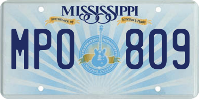 MS license plate MPO809