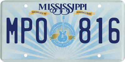 MS license plate MPO816