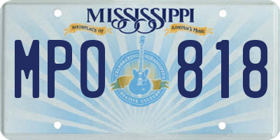 MS license plate MPO818
