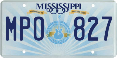 MS license plate MPO827