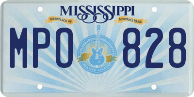 MS license plate MPO828