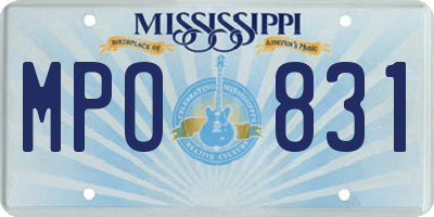 MS license plate MPO831