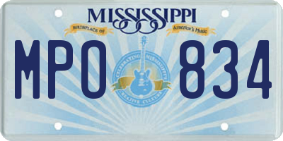 MS license plate MPO834