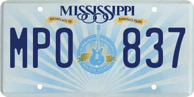 MS license plate MPO837