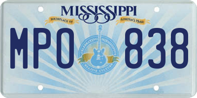 MS license plate MPO838
