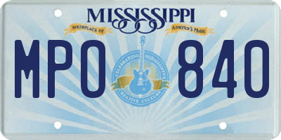MS license plate MPO840