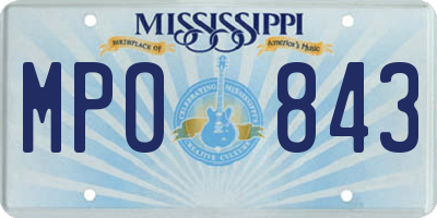 MS license plate MPO843