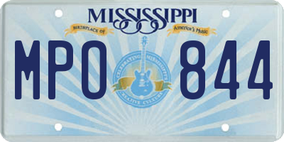 MS license plate MPO844