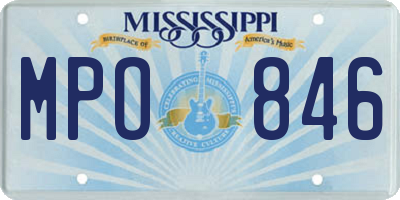 MS license plate MPO846