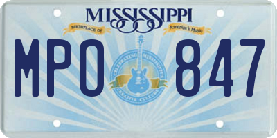 MS license plate MPO847