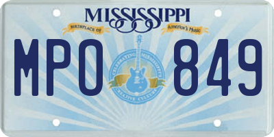 MS license plate MPO849