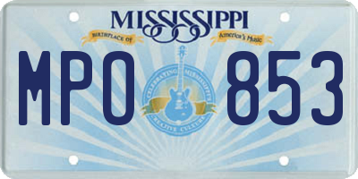 MS license plate MPO853