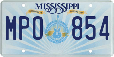 MS license plate MPO854