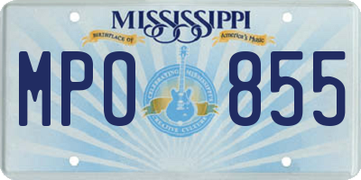 MS license plate MPO855