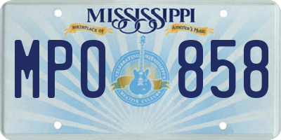 MS license plate MPO858