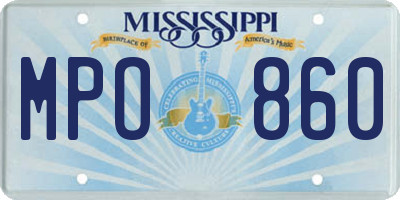 MS license plate MPO860