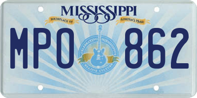 MS license plate MPO862