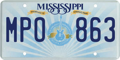 MS license plate MPO863