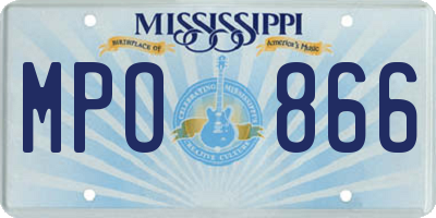 MS license plate MPO866