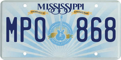 MS license plate MPO868